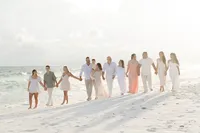 Extended family group portrait at beach by Niceville family photographer