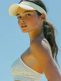 Contemplative Woman with Visor