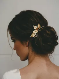 Elegant Updo with Gold Hairpiece