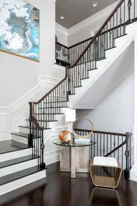 foyer with round table uttermost artwork