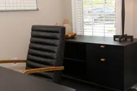 Four Hands Black leather office chair