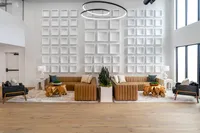 Commercial Waiting Room Design with Leather Seating. Gracious Home Interiors. Commercial interior design in Waxhaw, Charlotte, and across North Carolina.