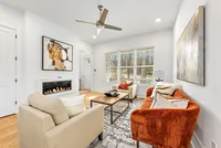 living room with fireplace