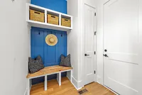 blue mudroom storage