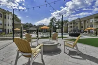 Outdoor common area commercial design. Gracious Home Interiors.