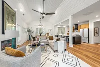 high ceilings ranch style living room