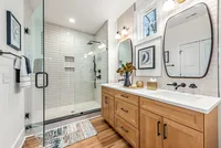 modern natural wood bathroom