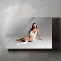 Fine art maternity portrait of pregnant woman in flowing white fabric displayed as wall art, Kaitlyn Dawn Photography, Yucaipa maternity photographer.
