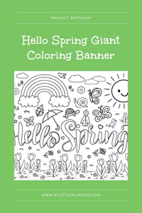 Hello Spring Giant Coloring Banner