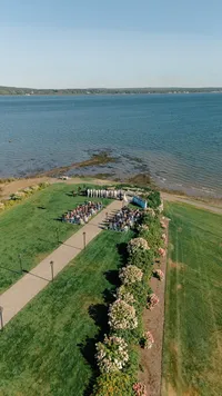 Aerial view of the point stretching into the bay