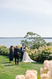 Oceanfront ceremony on the lawn at French's Point