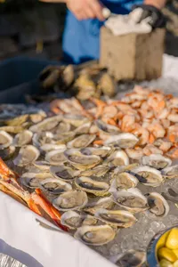Raw bar with oysters and shellfish