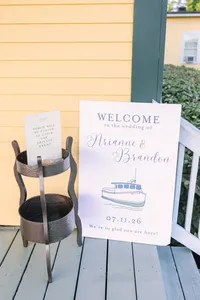 Welcome sign on the inn's porch