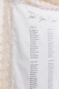 Lace detailed seating chart