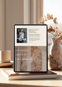 Marchmont interior designer website template ipad mockup