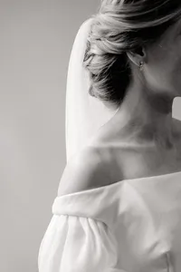 wedding veil detail photo