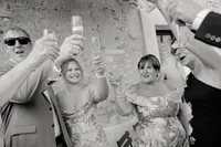 gusts cheering at an intimate wedding in Provence