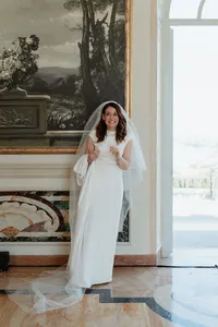 excited bride in Rome