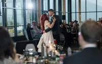 Wedding day first dance - Cornerstone Vista Wedding Venue- Canmore wedding photographers