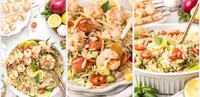 Lemon Orzo Pasta Salad with Grilled Shrimp Skewers Hero-8