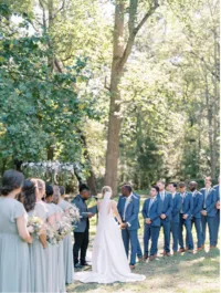 large wedding happening in duke forest taken by durham wedding photographer Jessica Leigh Photography
