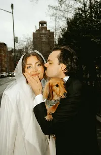 Editorial New York City elopement photography with modern bride and groom