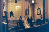film photo scan of catholic church wedding