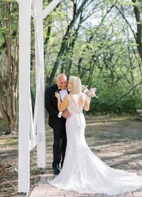 low back v shaped wedding dress