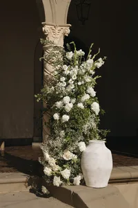 White and greenery ceremony piece