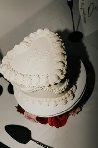 flash photo of vintage retro heart cake tampa florida
