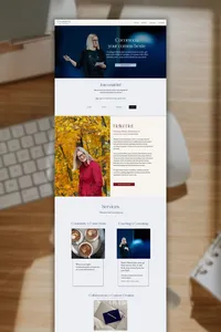 Website homepage for a communications coach.
