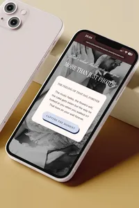 Photography website displayed on an iPhone.