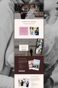 Wedding photography website template service page.