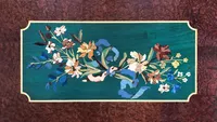 Decorative coloured marquetry pattern in the French style | Heller and Heller Furniture