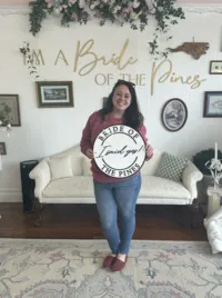 bride with I said yes sign