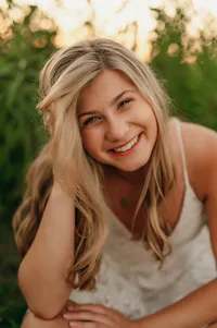 A young woman from Kettle Moraine High School visits Delafield's Lapham Peak to capture her senior portraits.