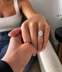 Oval Diamond Engagement Moment