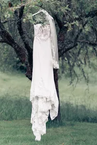 White mermaid wedding dress photograph by 4Karma Studio in Bay Area