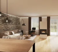 EFH Kirchseeon Kamin Steinwand
