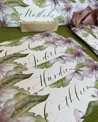 custom place card calligraphy by Scribble Savvy from Washington DC