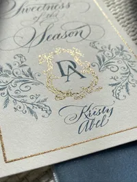 Wedding invitation with calligraphy