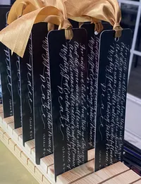 Custom blue bookmark calligraphy