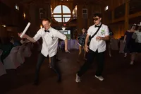 Iowa Wedding Photographer reception dancing with glow sticks