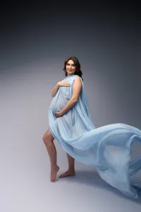 Charleston Maternity Photographer - Pregnant woman poses for Fine Art, Editorial Maternity Portraits at Holy City Babies Portrait Studio in Charleston, SC.