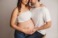 Editorial Studio Maternity Photoshoot - Pregnant mother poses for Editorial Studio Maternity Portraits at Holy City Babies in Charleston, SC.