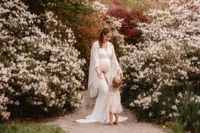 Maternity Photos in Charleston, SC -- Expectant mother poses for Maternity Portraits at Hampton Park in downtown Charleston, SC.