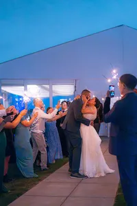wedding couple sparkler dip kiss late night at fairview metropolitan in oakland california