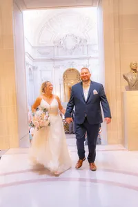san francisco city hall newlyweds after ceremony
