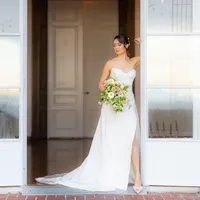 editorial bride double doors at hollins house in santa cruz