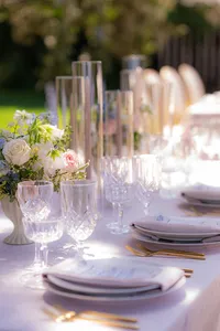 garden wedding tablescape at rainbow oaks ranch in sanger california
